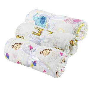 2 Pcs Set Newborn Swaddle Blankets Cotton Crib Bed
